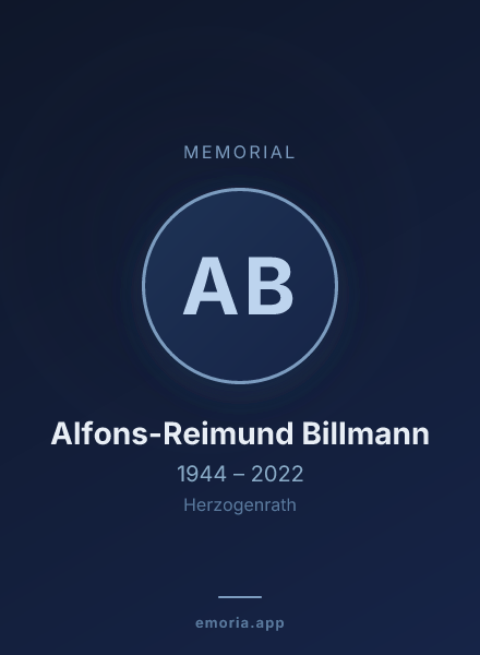 Memorial portrait of Alfons-Reimund Billmann