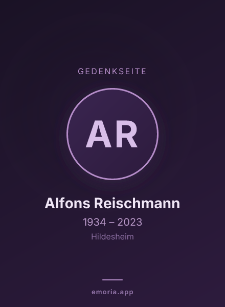 Gedenkportrait von Alfons Reischmann