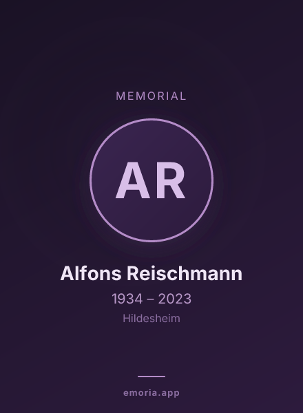 Memorial portrait of Alfons Reischmann