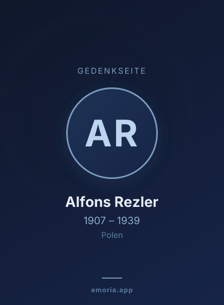 Gedenkportrait von Alfons Rezler