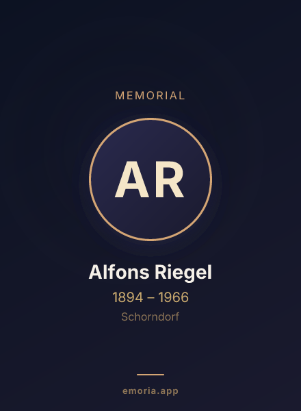 Memorial portrait of Alfons Riegel
