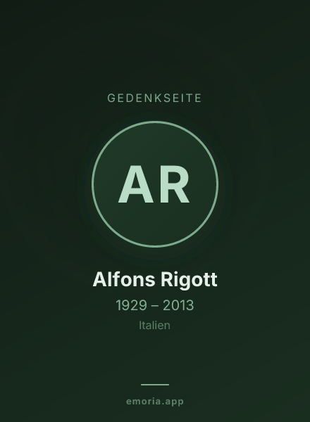 Gedenkportrait von Alfons Rigott