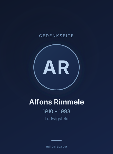 Gedenkportrait von Alfons Rimmele