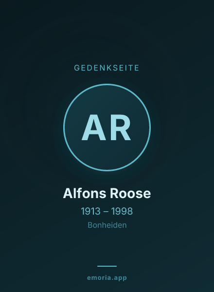 Gedenkportrait von Alfons Roose