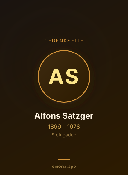 Gedenkportrait von Alfons Satzger
