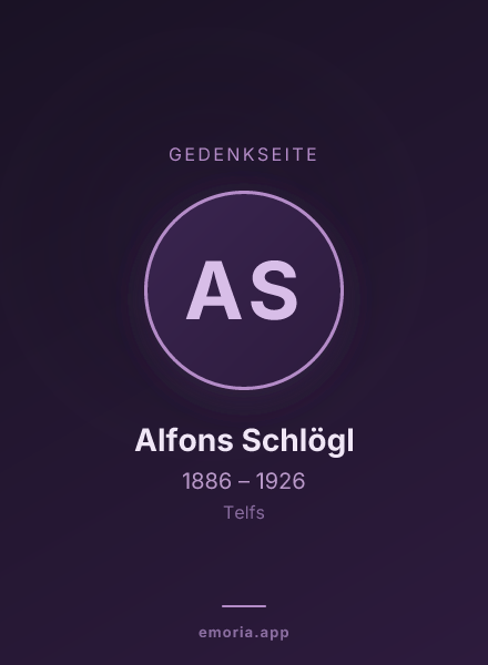 Gedenkportrait von Alfons Schlögl
