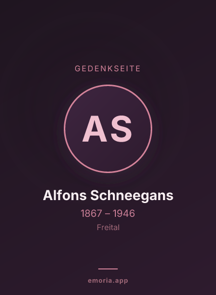 Gedenkportrait von Alfons Schneegans