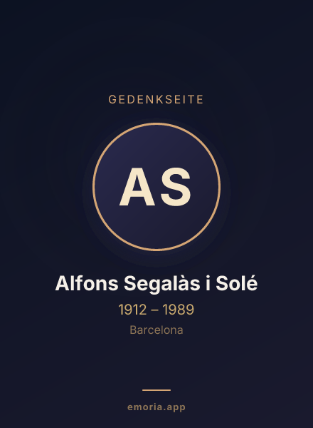 Gedenkportrait von Alfons Segalàs i Solé