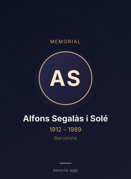Memorial portrait of Alfons Segalàs i Solé