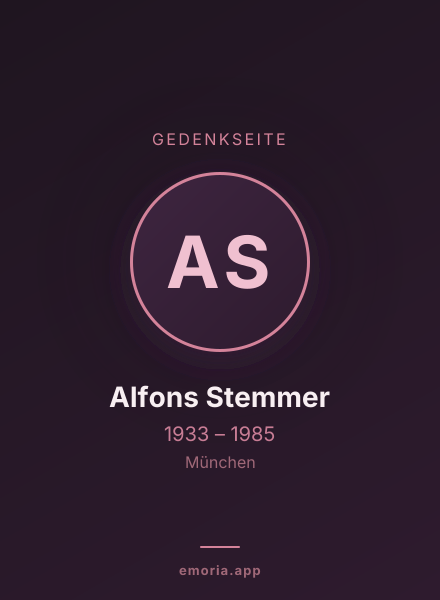 Gedenkportrait von Alfons Stemmer