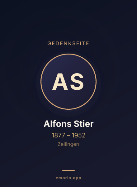 Gedenkportrait von Alfons Stier