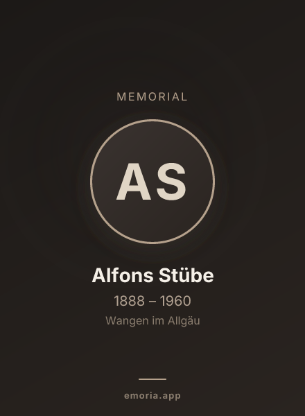 Memorial portrait of Alfons Stübe