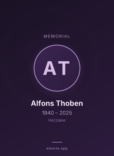 Memorial portrait of Alfons Thoben