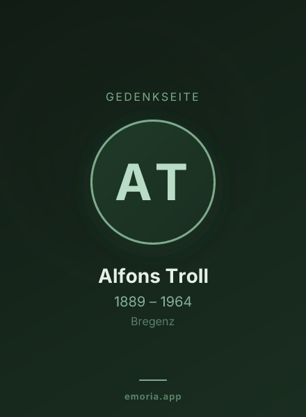 Gedenkportrait von Alfons Troll