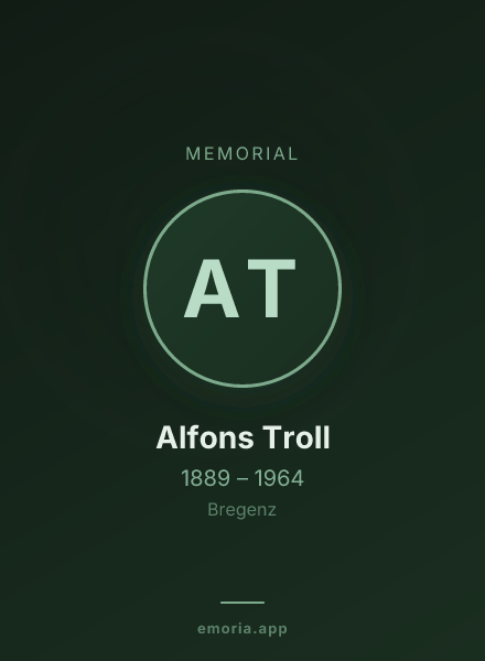 Memorial portrait of Alfons Troll