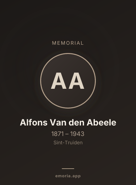 Memorial portrait of Alfons Van den Abeele