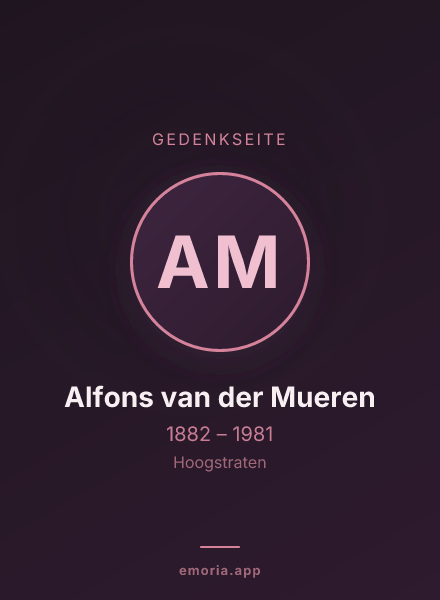 Gedenkportrait von Alfons van der Mueren