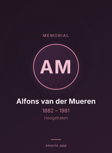 Memorial portrait of Alfons van der Mueren