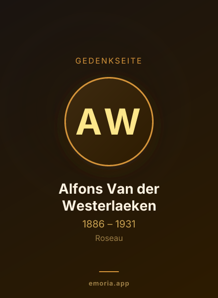 Gedenkportrait von Alfons Van der Westerlaeken