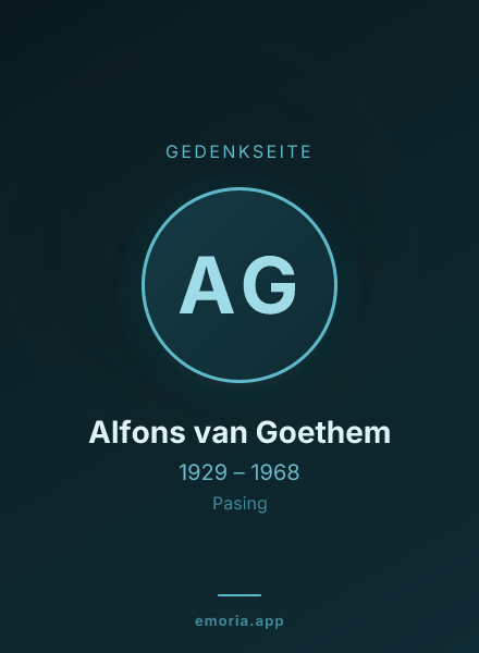 Gedenkportrait von Alfons van Goethem