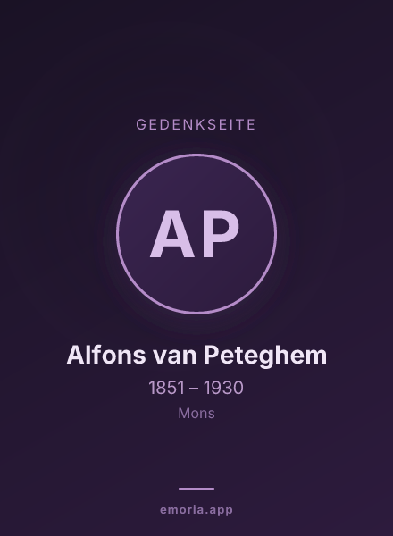 Gedenkportrait von Alfons van Peteghem