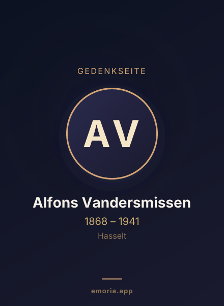 Gedenkportrait von Alfons Vandersmissen
