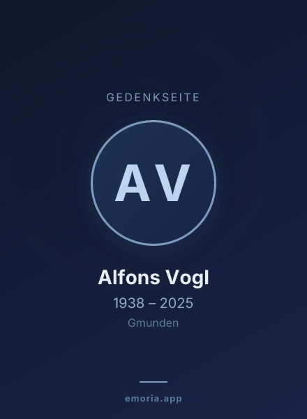 Gedenkportrait von Alfons Vogl