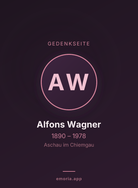 Gedenkportrait von Alfons Wagner
