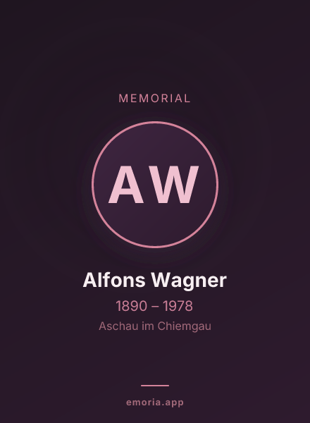 Memorial portrait of Alfons Wagner