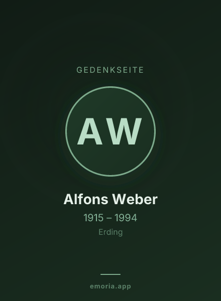 Gedenkportrait von Alfons Weber
