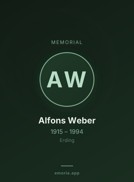 Memorial portrait of Alfons Weber