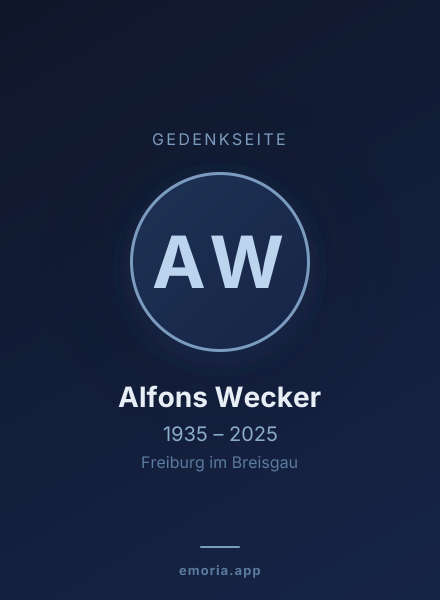 Gedenkportrait von Alfons Wecker