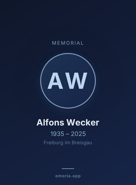 Memorial portrait of Alfons Wecker