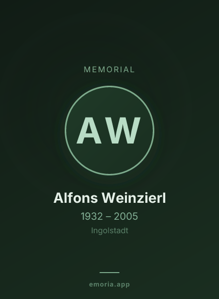Memorial portrait of Alfons Weinzierl