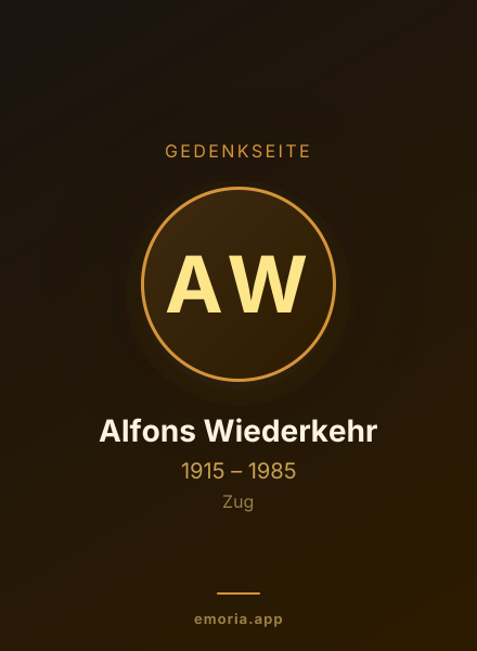 Gedenkportrait von Alfons Wiederkehr