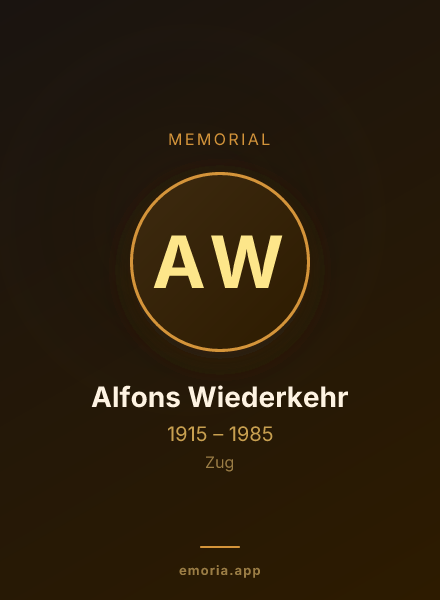 Memorial portrait of Alfons Wiederkehr