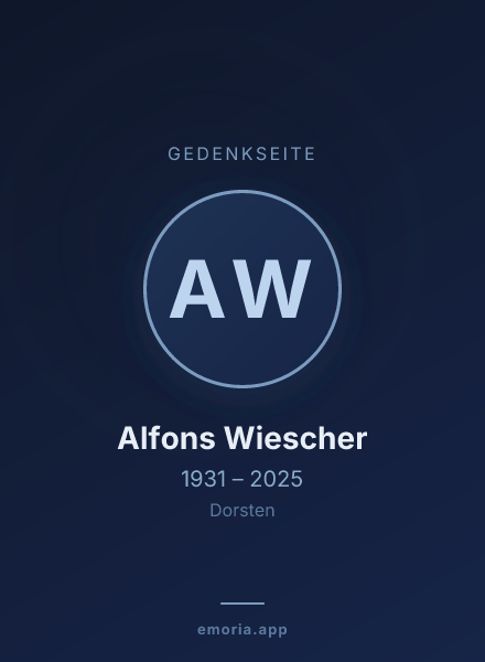 Gedenkportrait von Alfons Wiescher