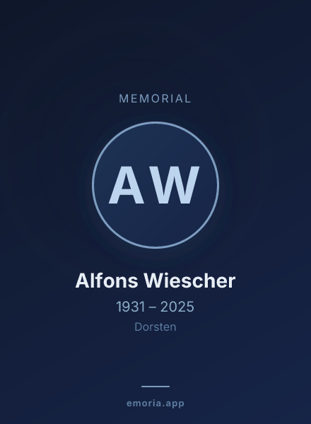 Memorial portrait of Alfons Wiescher