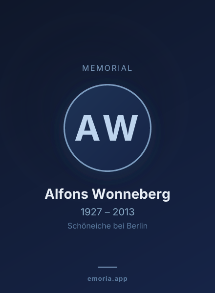 Memorial portrait of Alfons Wonneberg