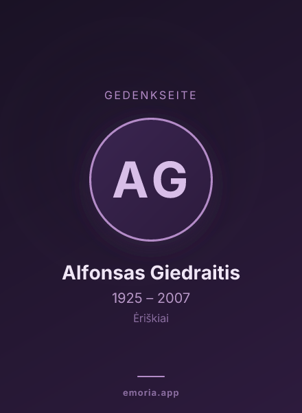 Gedenkportrait von Alfonsas Giedraitis
