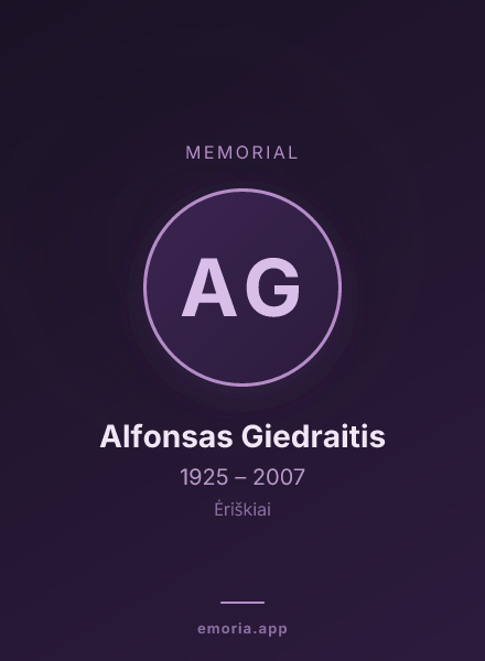 Memorial portrait of Alfonsas Giedraitis