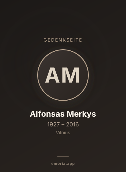 Gedenkportrait von Alfonsas Merkys