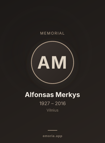 Memorial portrait of Alfonsas Merkys