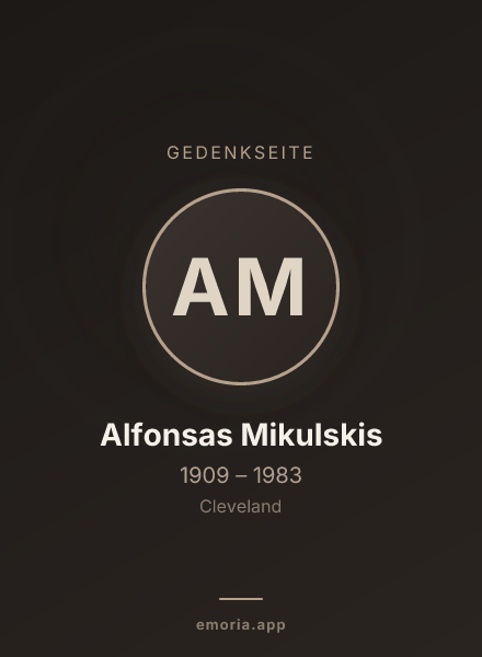 Gedenkportrait von Alfonsas Mikulskis