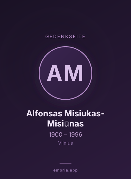 Gedenkportrait von Alfonsas Misiukas-Misiūnas