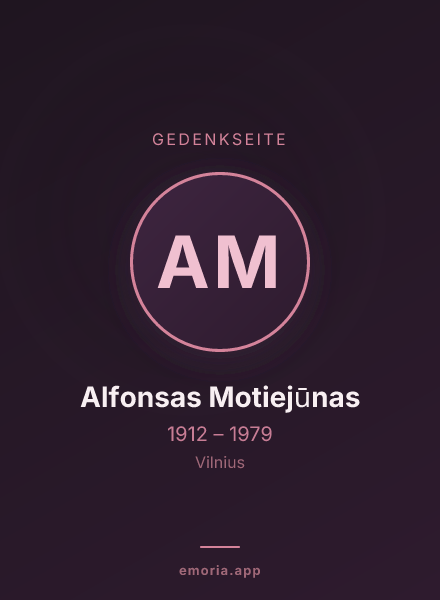 Gedenkportrait von Alfonsas Motiejūnas