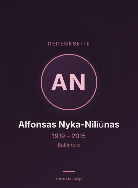 Gedenkportrait von Alfonsas Nyka-Niliūnas