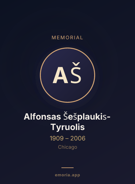 Memorial portrait of Alfonsas Šešplaukis-Tyruolis