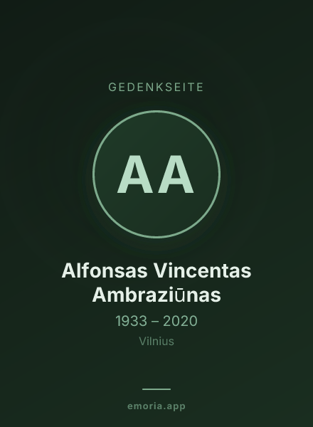 Gedenkportrait von Alfonsas Vincentas Ambraziūnas