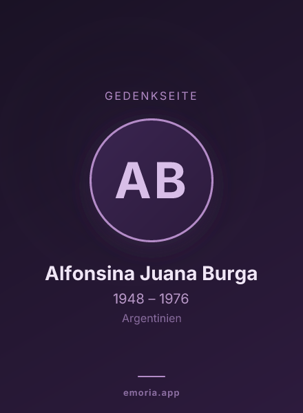 Gedenkportrait von Alfonsina Juana Burga